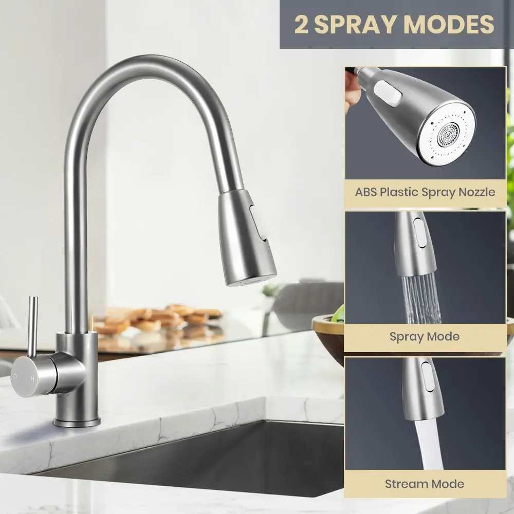 Simplus Brass Pull Out Swivel Spout Kitchen Sink Laundry Mixer Tap Basin Faucet