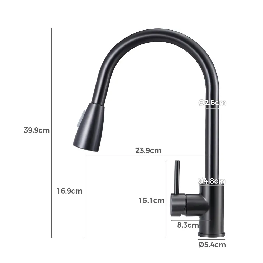 Simplus Brass Pull Out Mixer Tap Swivel Spout Kitchen Sink Laundry Basin Faucet