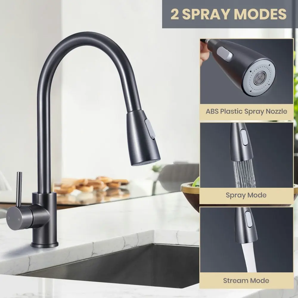 Simplus Brass Pull Out Mixer Tap Swivel Spout Kitchen Sink Laundry Basin Faucet