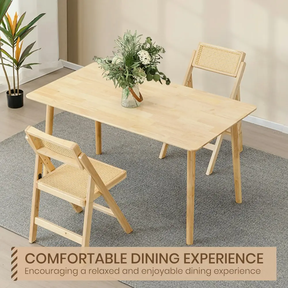 Furb Dining Table Wooden Frame Rectangle Kitchen Modern Natural Oak 120x60cm