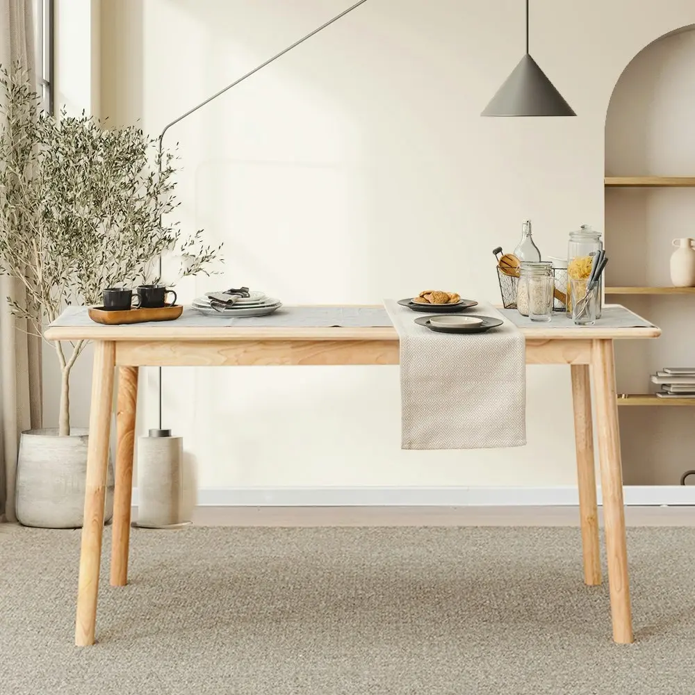 Furb Dining Table Wooden Frame Rectangle Kitchen Modern Natural Oak 120x60cm