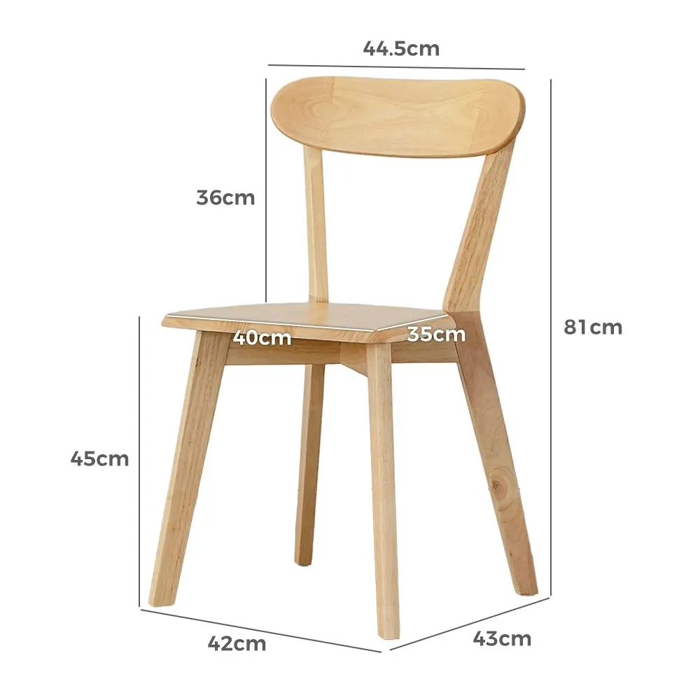 Furb 2x Dining Chairs Minimalist Wooden Chair Accent Chair Kitchen Oak