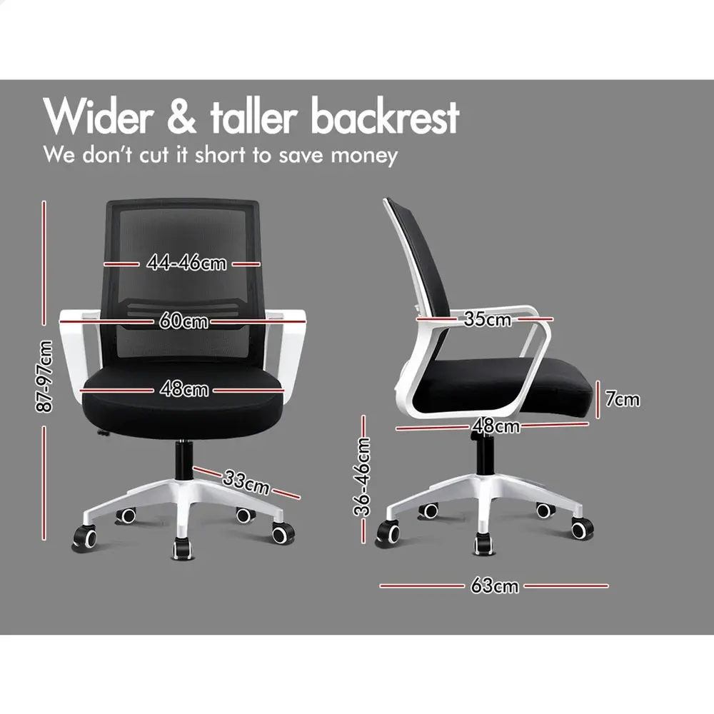 Alfordson Mesh Mid Back Office Chair Black White