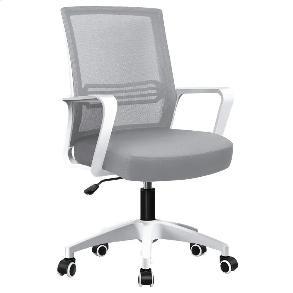 Alfordson Mesh Mid Back Office Chair White Grey