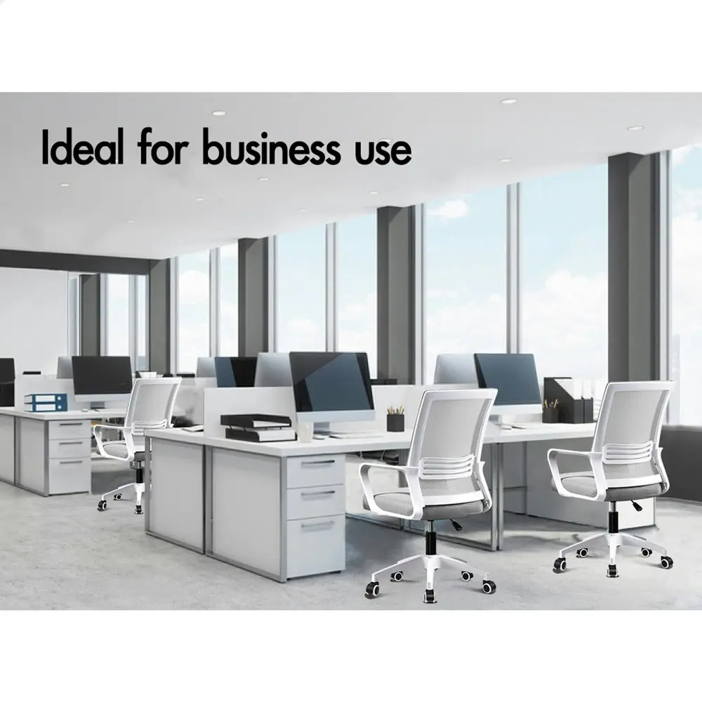 Alfordson Mesh Mid Back Office Chair White Grey