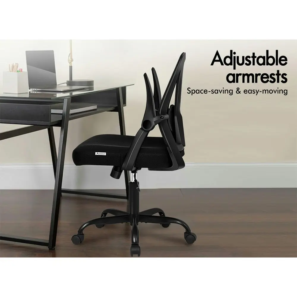 Alfordson Tilt Adjustable Mid Back Mesh Office Chair All Black