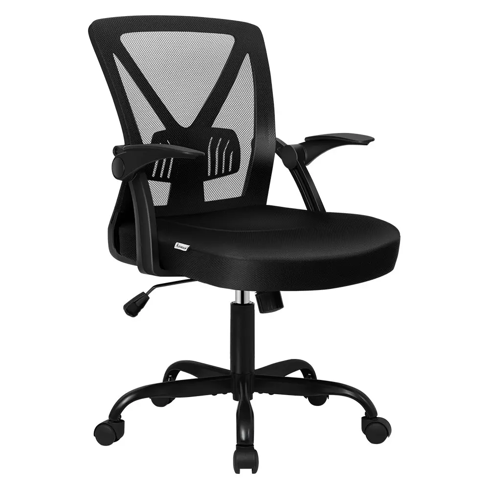 Alfordson Tilt Adjustable Mid Back Mesh Office Chair All Black