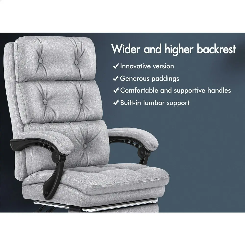 Alfordson Office Chair Executive Fabric Seat Palmer Grey