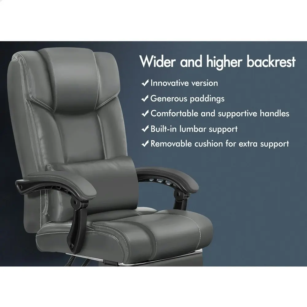 Alfordson Office Chair Executive PU Leather Boss Grey