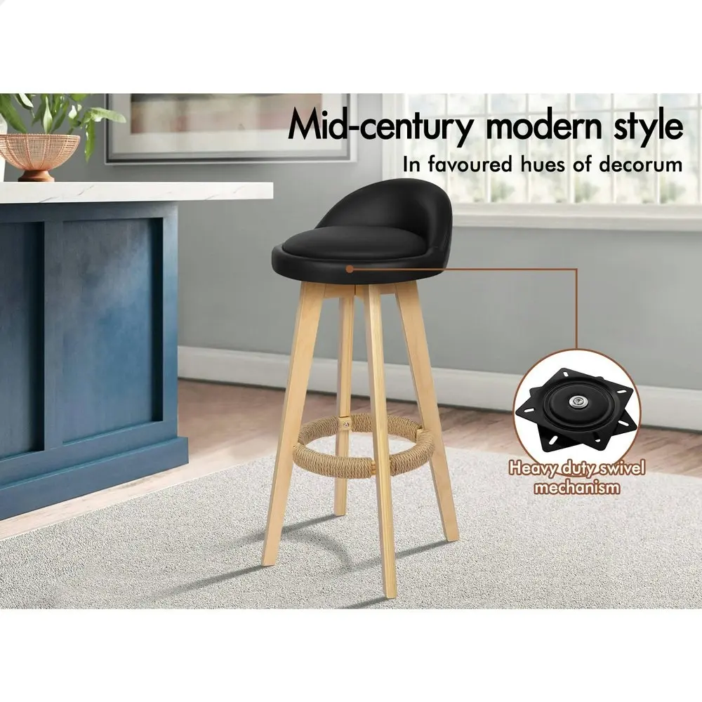 Alfordson Bar Stools Wooden Black X4