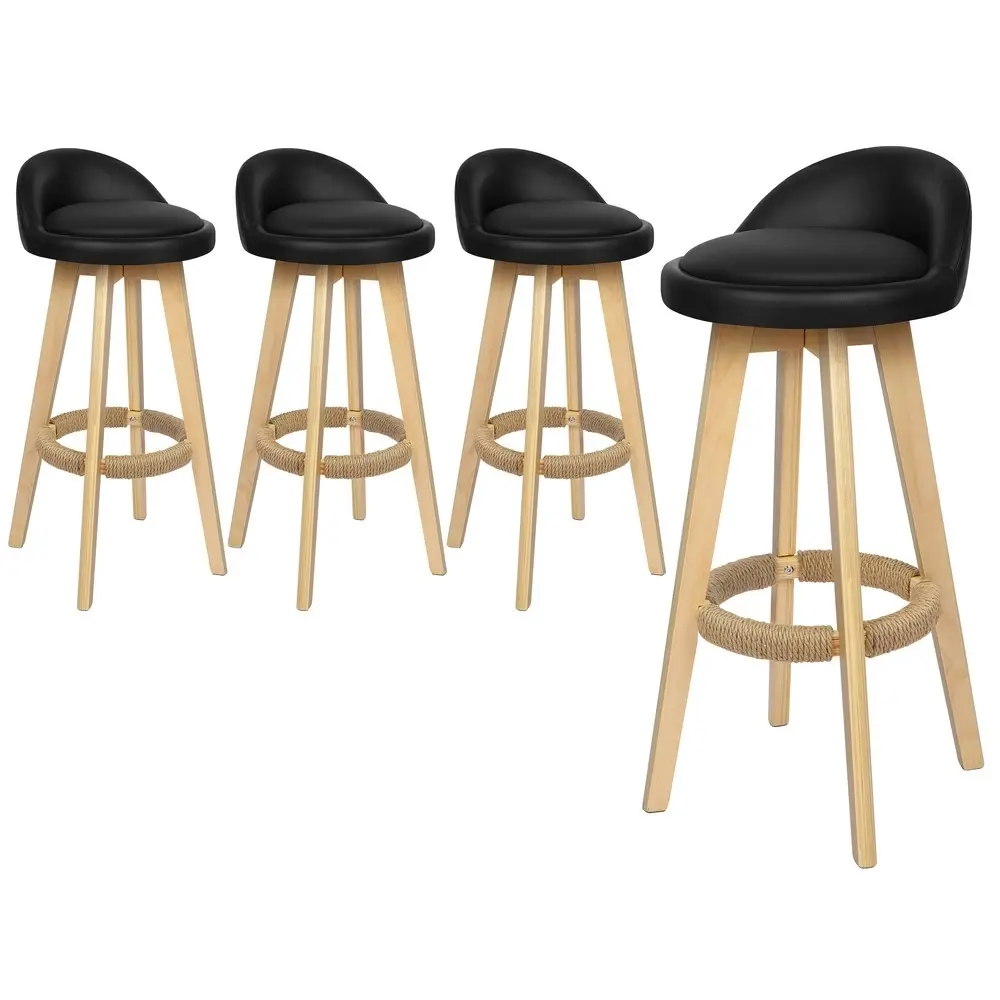 Alfordson Bar Stools Wooden Black X4