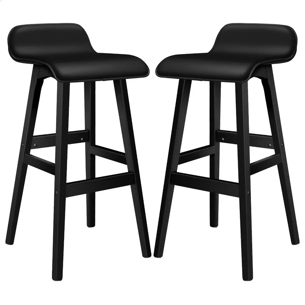 Alfordson Bar Stools Wooden All Black X2