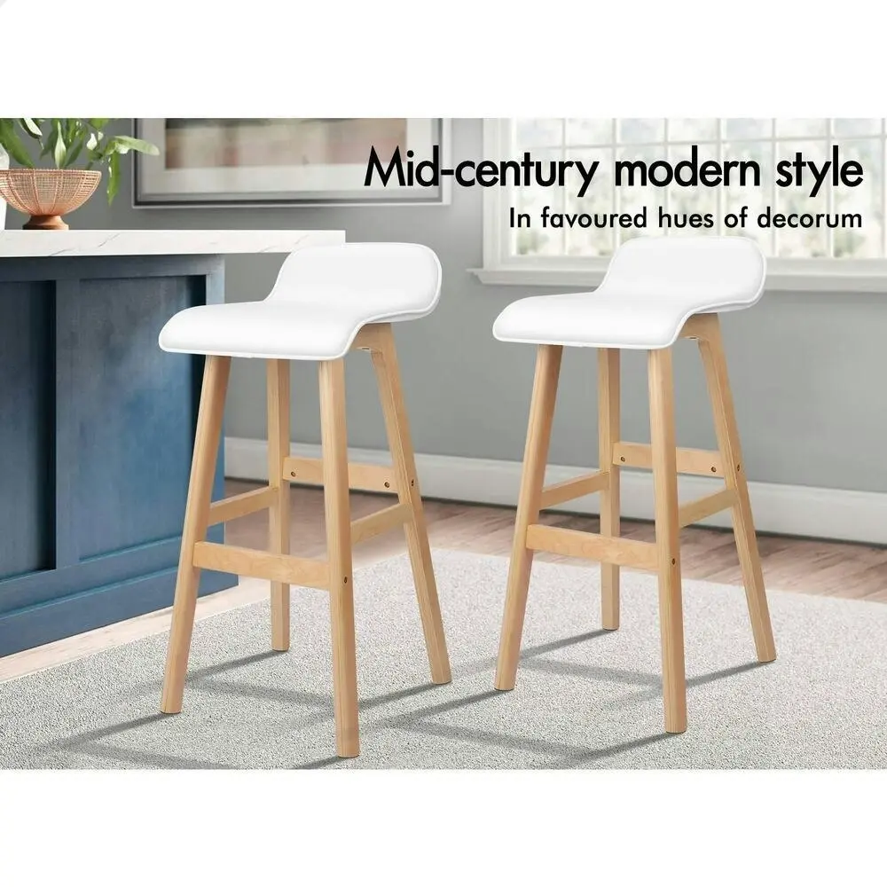 Alfordson Bar Stools Wooden White X2