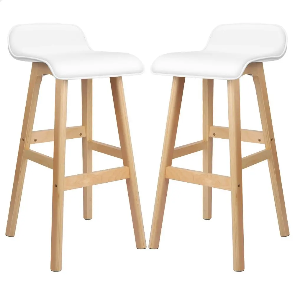 Alfordson Bar Stools Wooden White X2