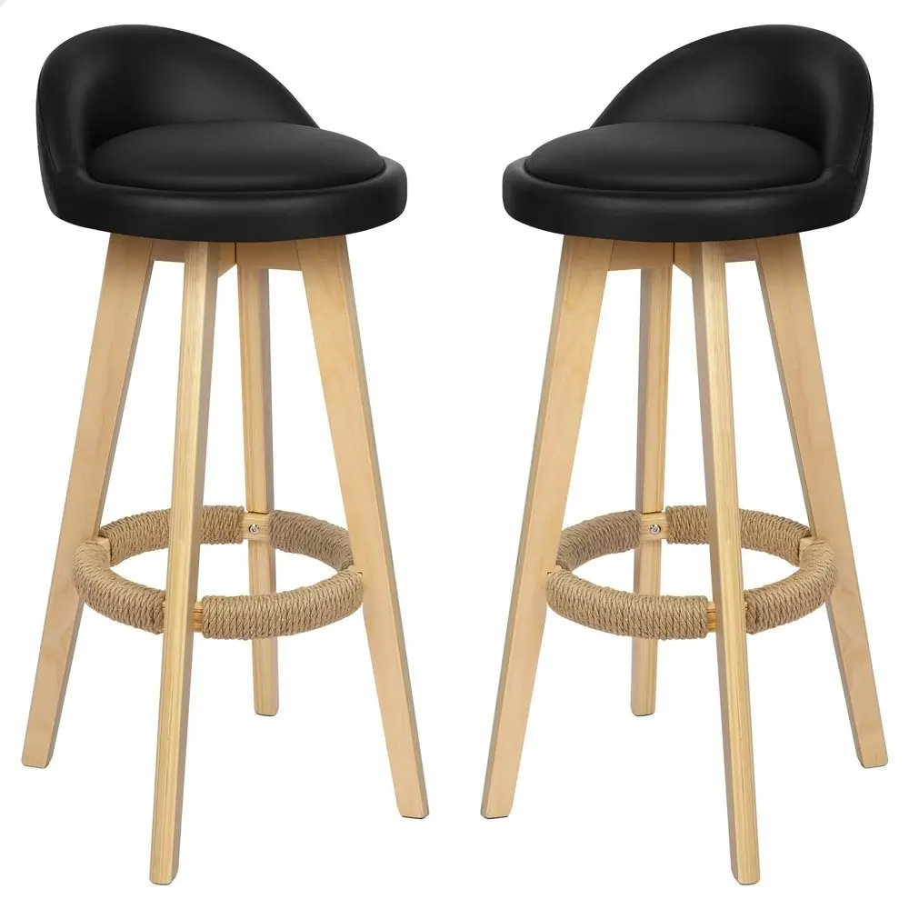 Alfordson Bar Stools Wooden Black X2