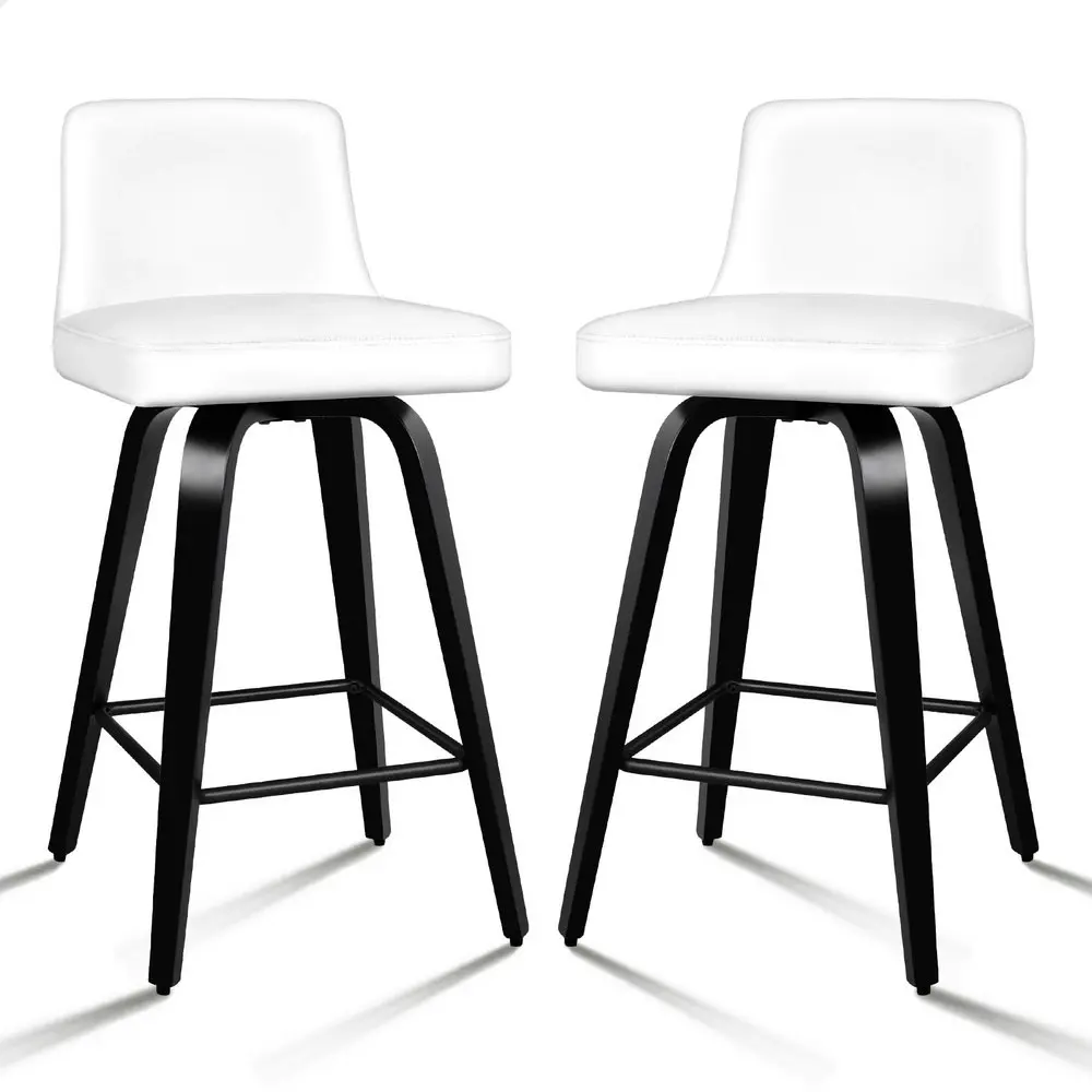 Alfordson Bar Stools Wooden Mid-back White Bailey X2