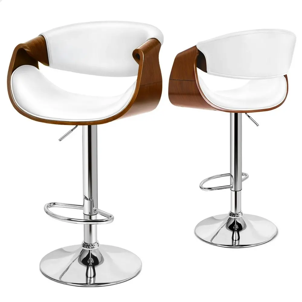 Alfordson 2x Swivel Bar Stool Trice White