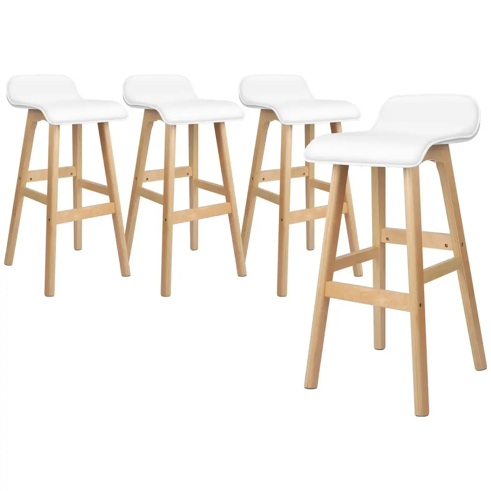 Alfordson Bar Stools Wooden White X4