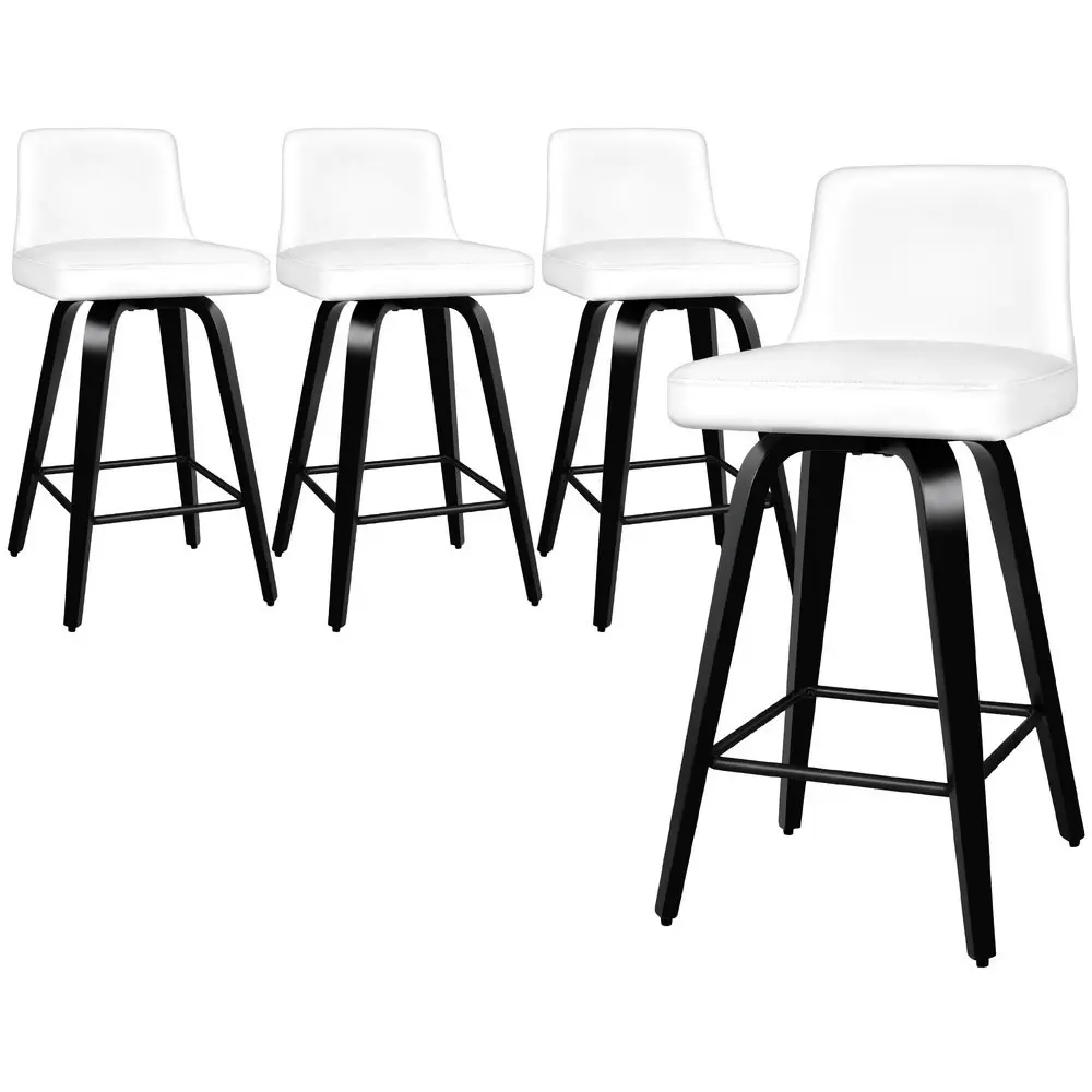 Alfordson Bar Stools Wooden Mid-back White Bailey X4