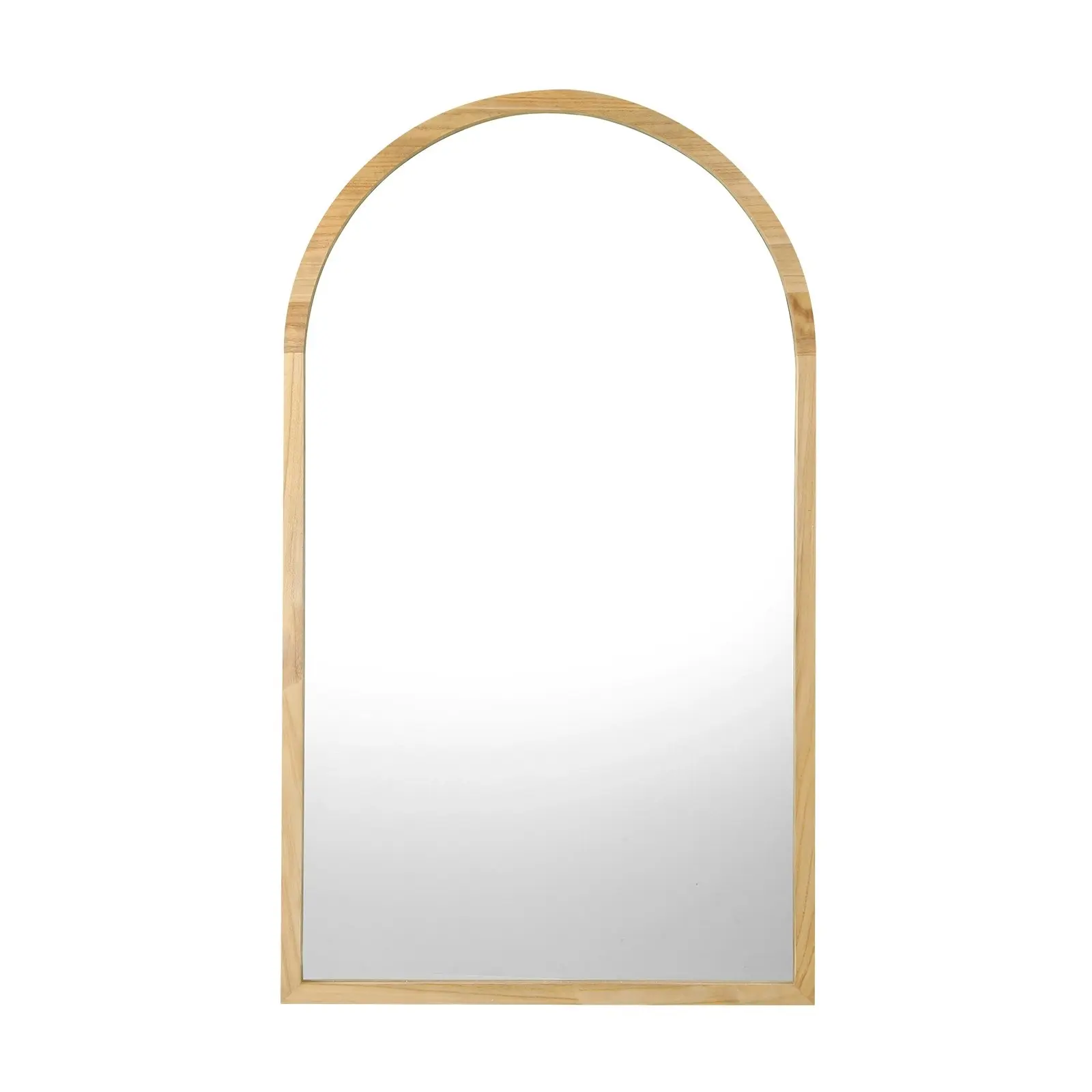 Oikiture Arched Wall Mirrors Vanity Home Decor Makeup Mirror 86x50cm Wooden