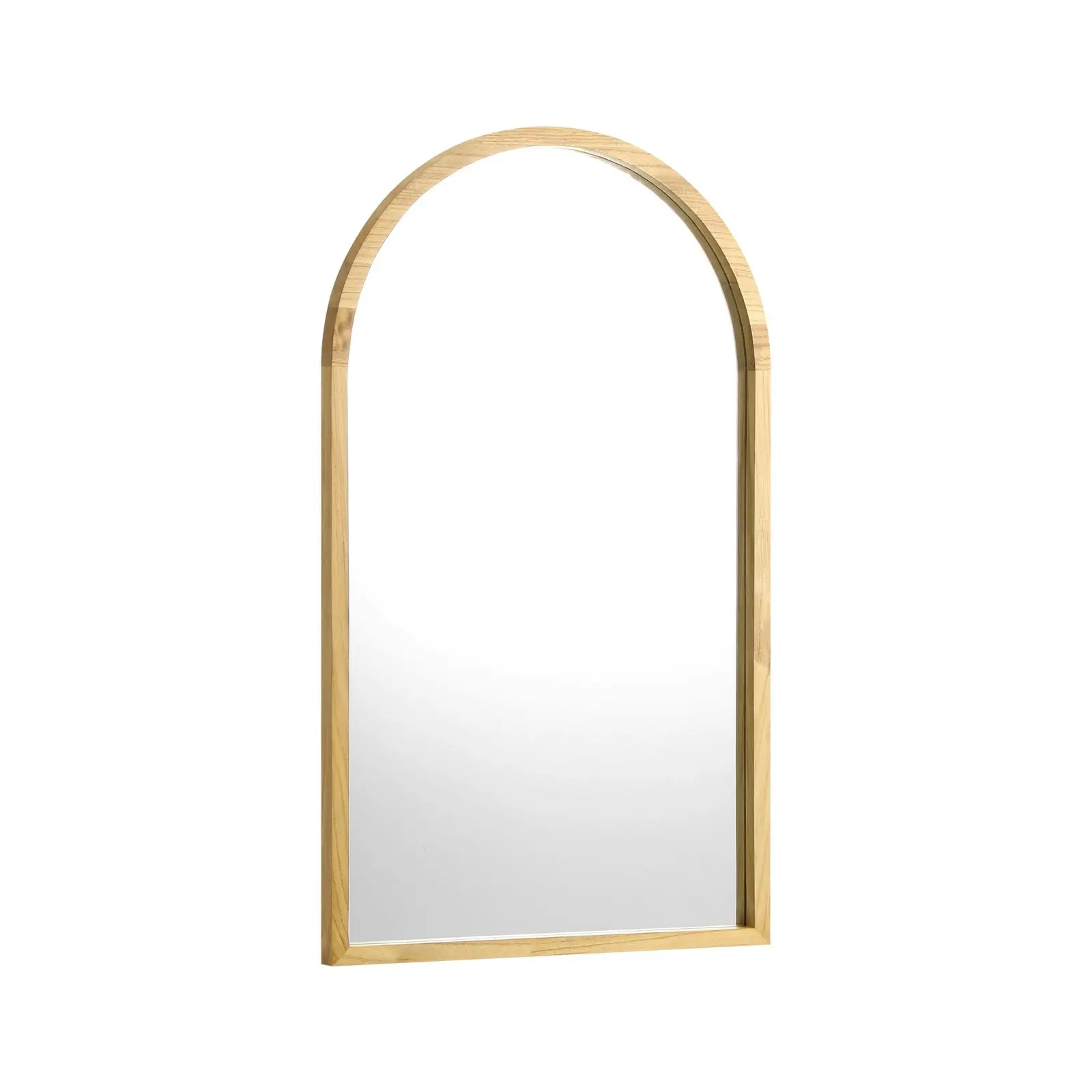 Oikiture Arched Wall Mirrors Vanity Home Decor Makeup Mirror 86x50cm Wooden