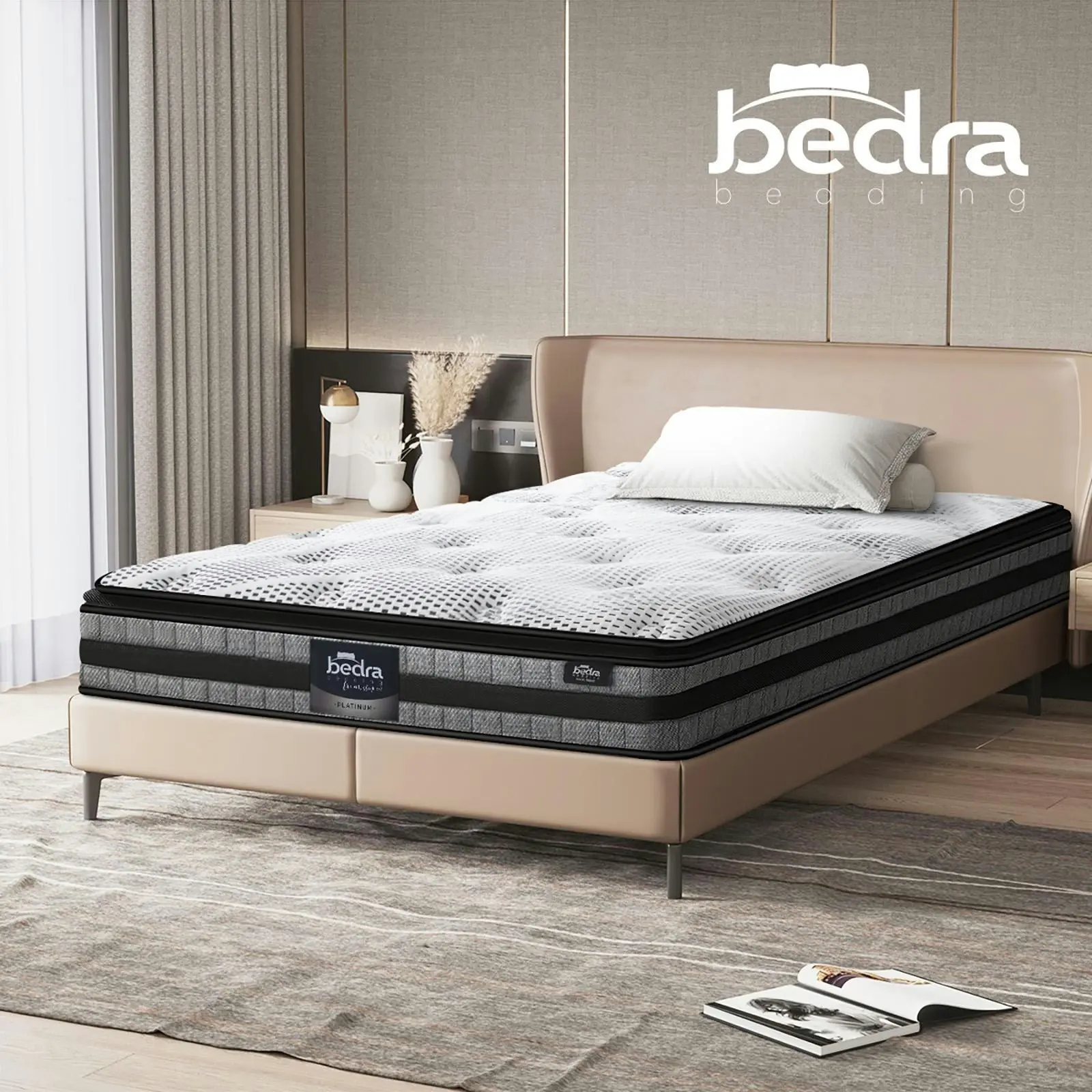 Bedra Single Mattress Cool Gel Foam Bonnell Spring Luxury Pillow Top Bed 22cm