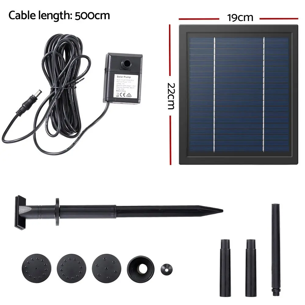 Gardeon Solar Pond Pump Submersible Water Fountain Kit 6.1FT