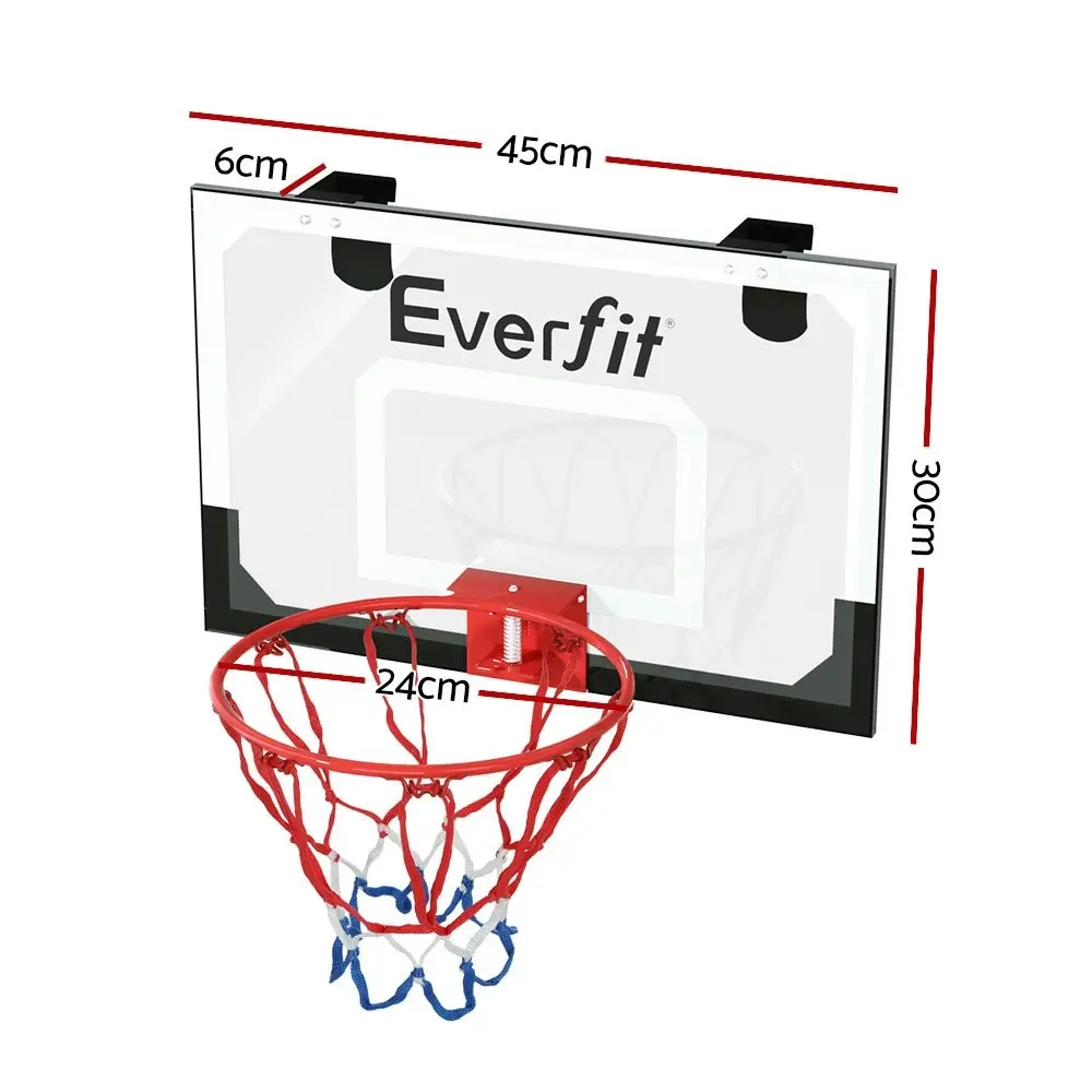 Everfit 23" Mini Basketball Hoop Backboard Door Wall Mounted Sports Kids Black