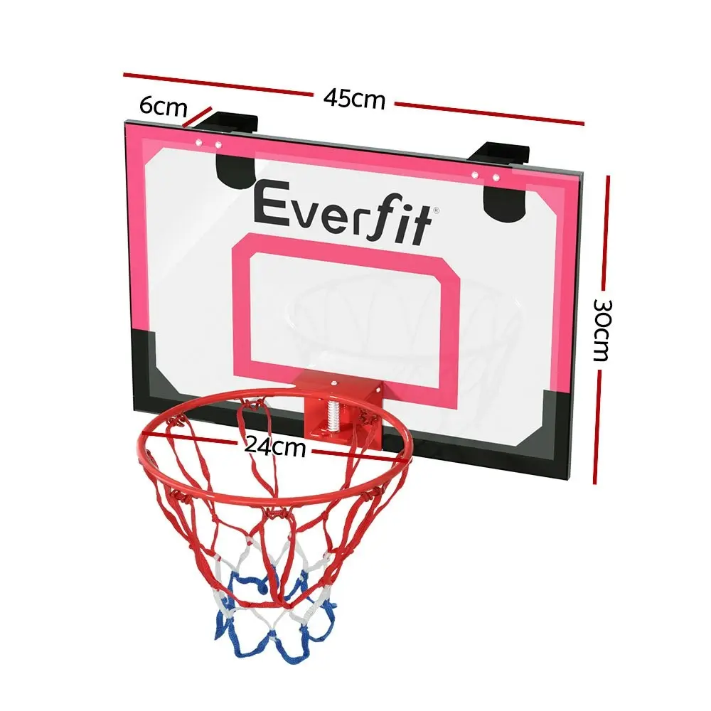 Everfit 23" Mini Basketball Hoop Backboard Door Wall Mounted Sports Kids Red