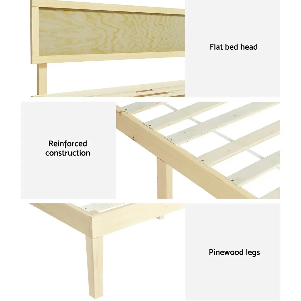 Artiss Bed Frame Double Size Wooden YUMI