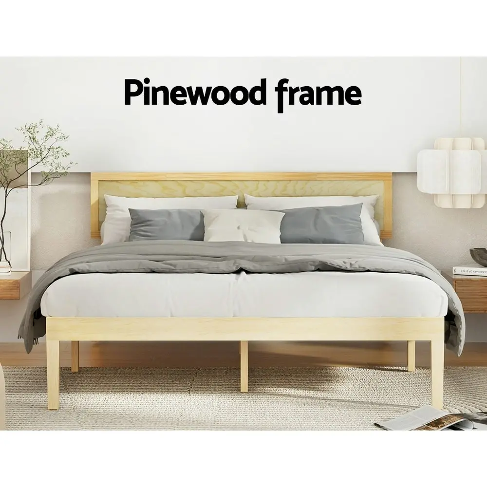 Artiss Bed Frame Double Size Wooden YUMI