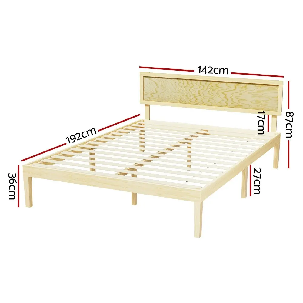 Artiss Bed Frame Double Size Wooden YUMI