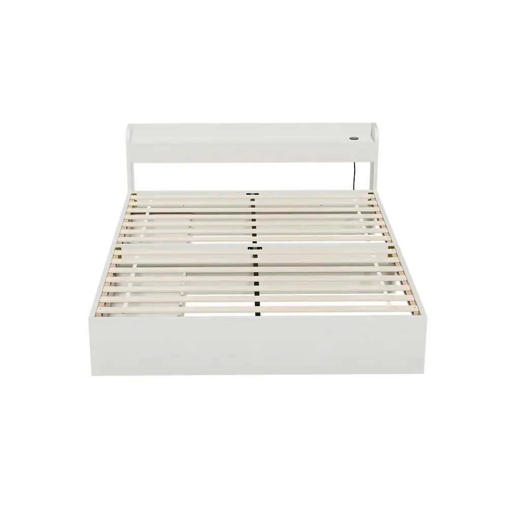 Artiss Bed Frame Queen Size with Charging Ports and 2 Drawers AURA