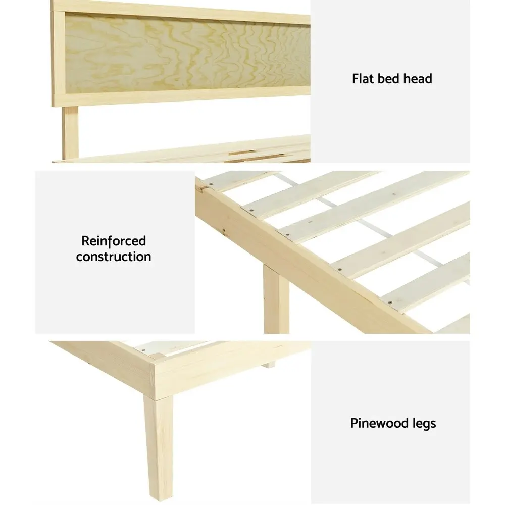 Artiss Bed Frame Queen Size Wooden YUMI