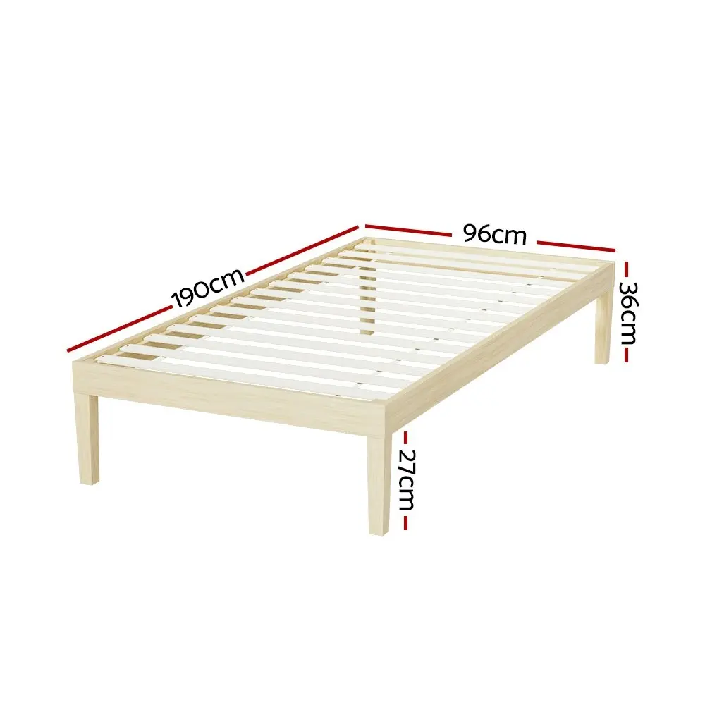 Artiss Bed Frame Single Size Wooden Bed Base BRUNO