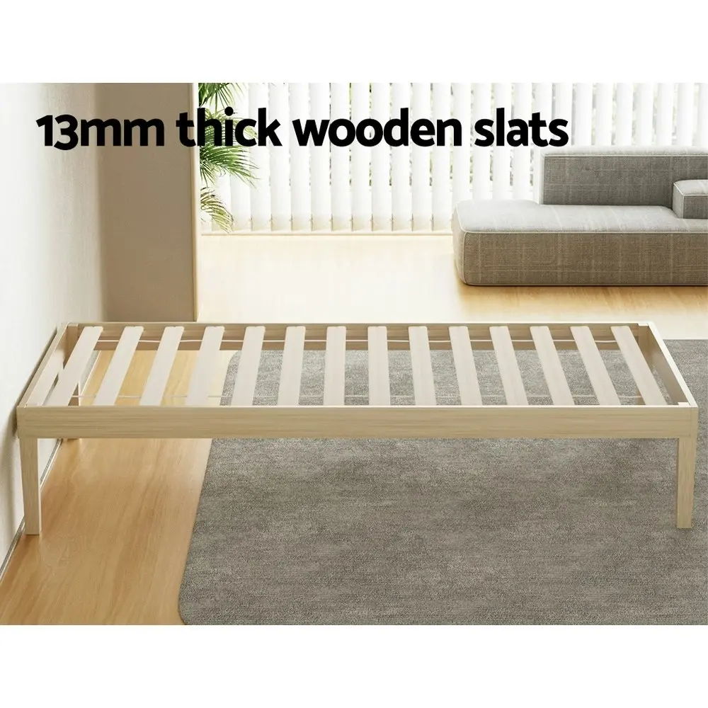 Artiss Bed Frame Single Size Wooden Bed Base BRUNO