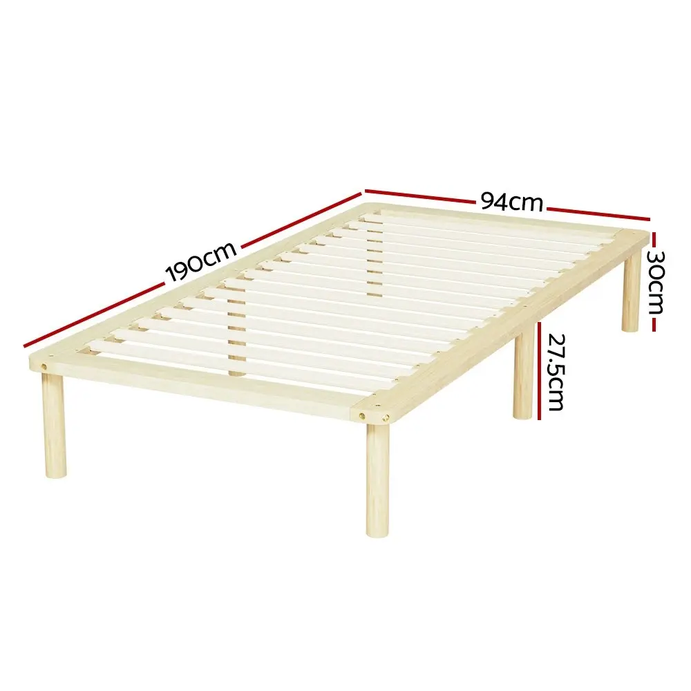 Artiss Bed Frame Single Size Wooden Bed Base AMBA