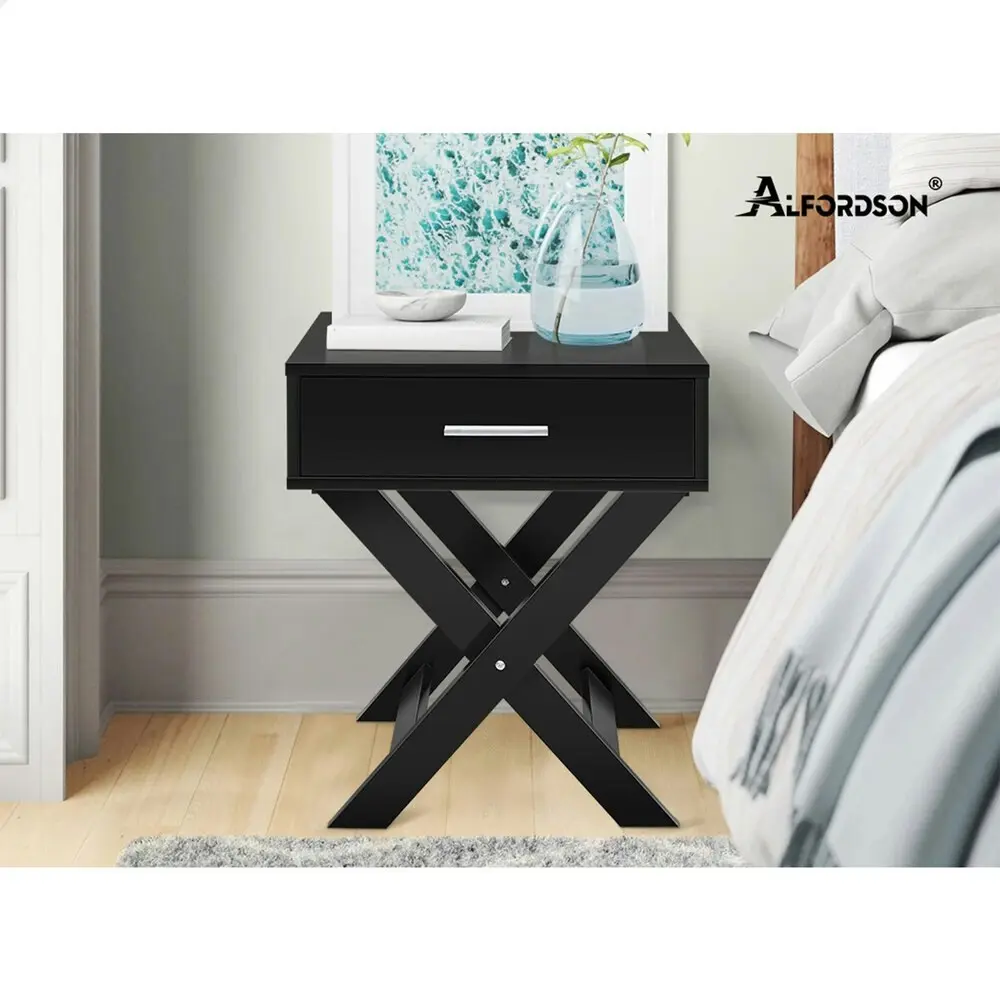 Alfordson Bedside Table French Country Black