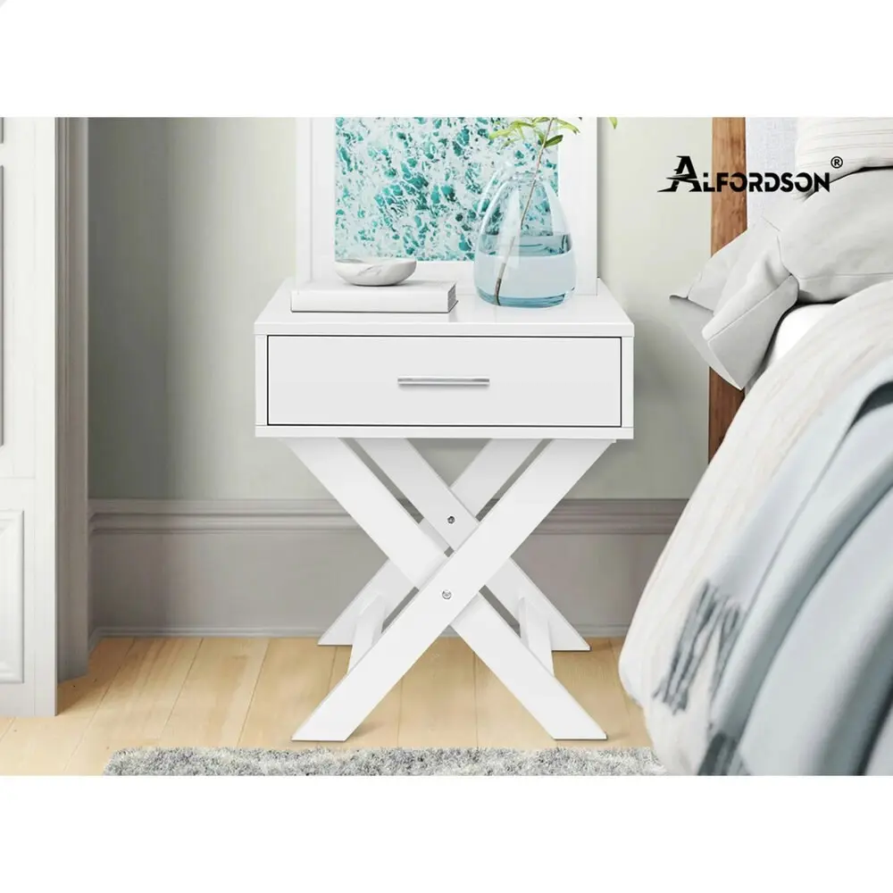 Alfordson Bedside Table French Country White