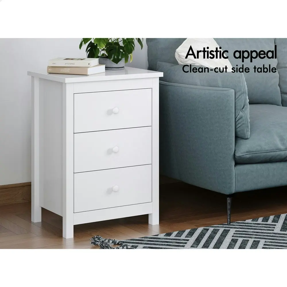 Alfordson Bedside Table Hamptons - White