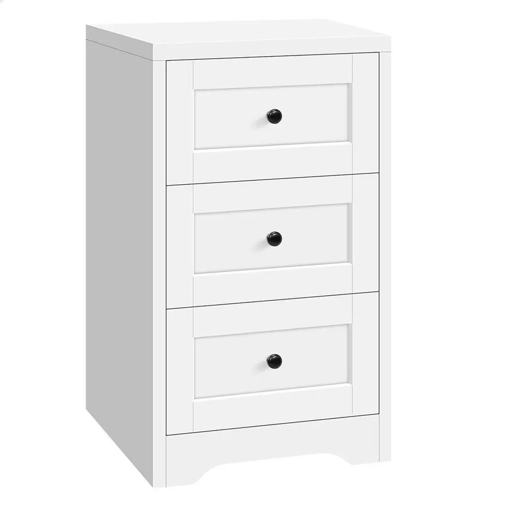 Alfordson Bedside Table Hamptons Drawer White