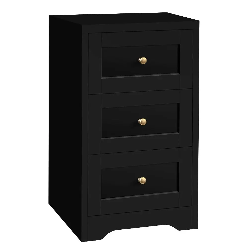 Alfordson 2x Bedside Table Hamptons 3 Drawers