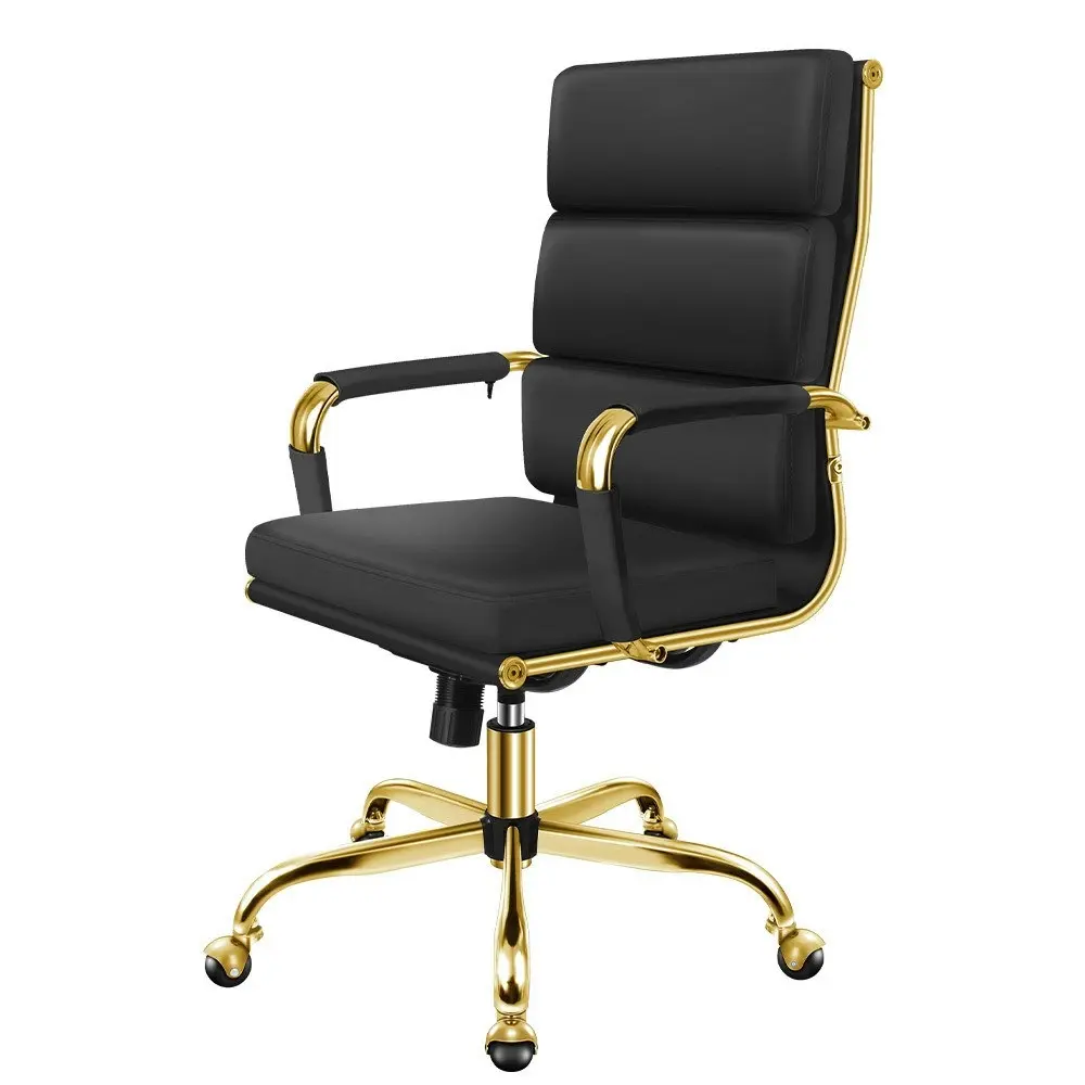 Alfordson Ergonomic Padded High Back Executive Office Chair Gold Black