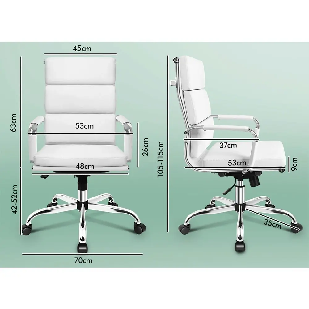 Alfordson Ergonomic Padded High Back Executive Office Chair White