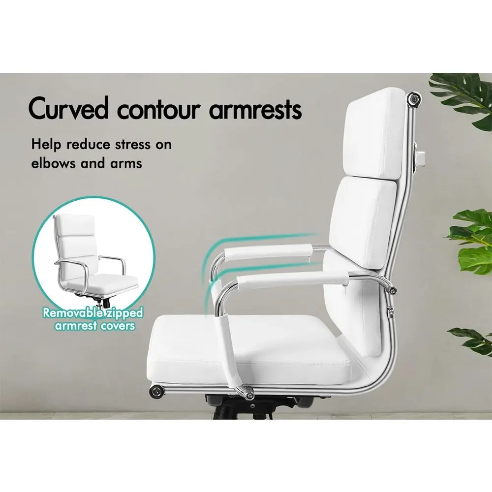 Alfordson Ergonomic Padded High Back Executive Office Chair White