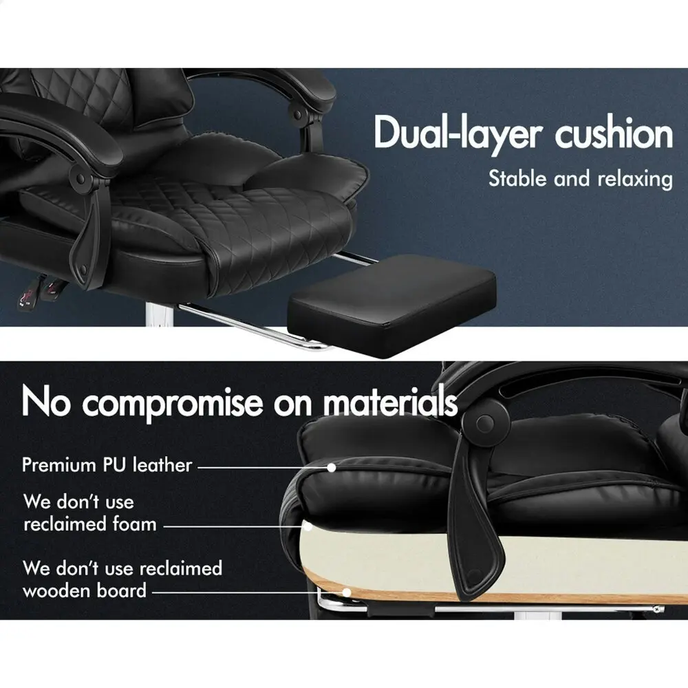 Alfordson Massage Office Chair Executive PU Leather Seat Black