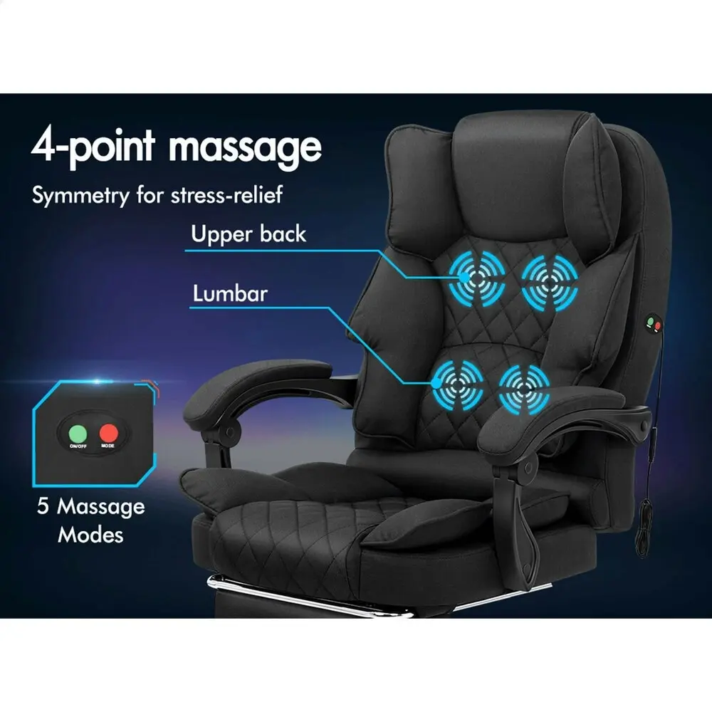 Alfordson Massage Office Chair Executive Fabric Seat Black