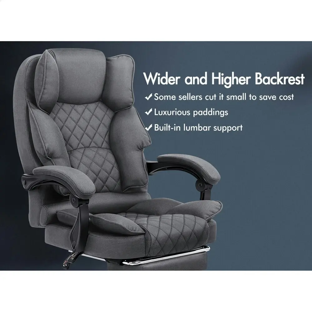 Alfordson Massage Office Chair Executive Fabric Seat Grey