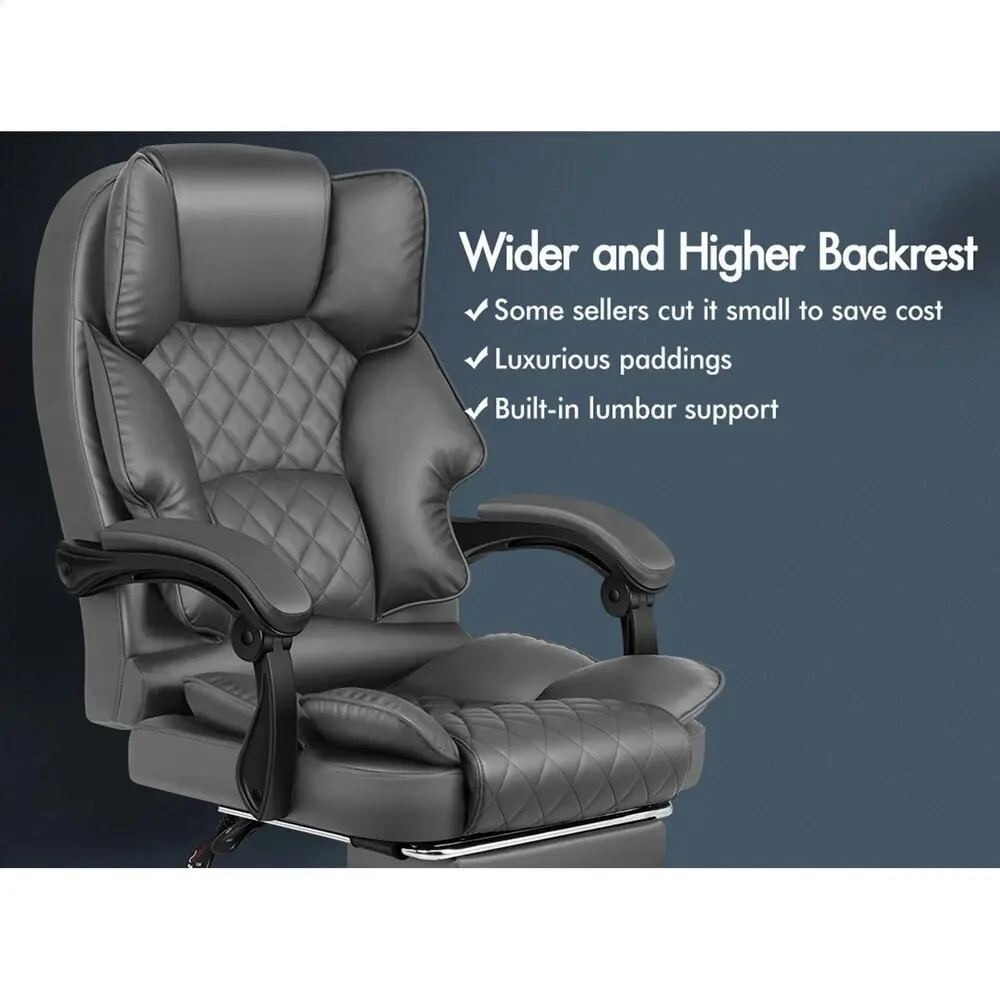 Alfordson Massage Office Chair Executive PU Leather Seat Grey