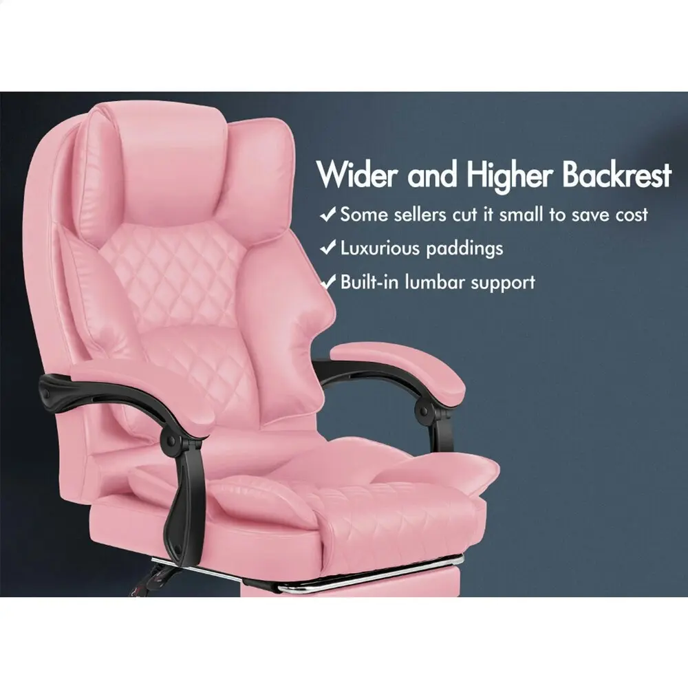 Alfordson Massage Office Chair Executive PU Leather Seat Pink